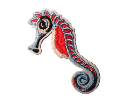 Antsiuvas su termoplėvele Jūrų arkliukas; 8x4.2cm