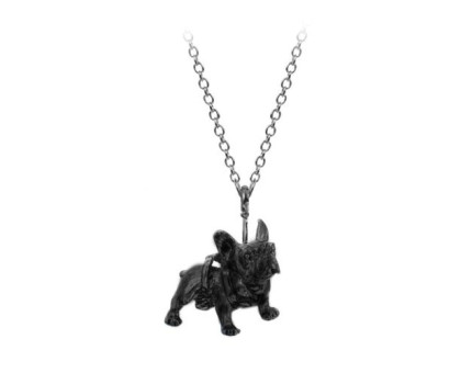 Kaklo pakabukas Juodas prancūzų buldogas; 22x25mm