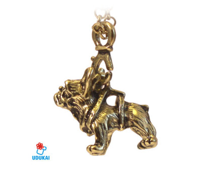 Kaklo pakabukas Prancūzų buldogas bronzinis; 25x30mm