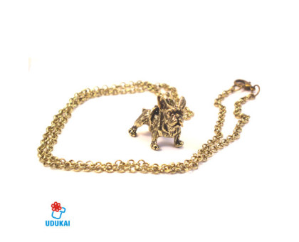 Kaklo pakabukas Prancūzų buldogas bronzinis; 25x30mm