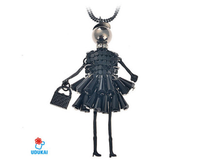 Kaklo pakabukas Lėlytė Black Moli; 10cm