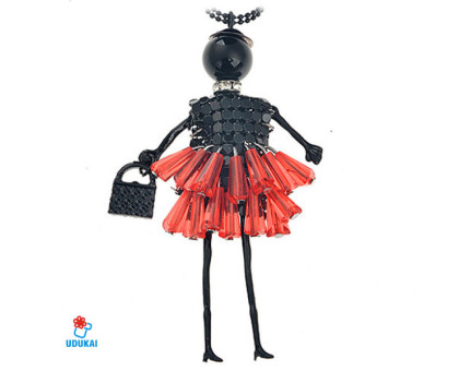 Kaklo pakabukas Lėlytė Red Moli; 10cm