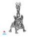 Kaklo pakabukas Prancūzų buldogas sidabrinis; 25x30mm