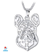 Kaklo pakabukas sidabrinis Buldogas 2D; 23x15mm