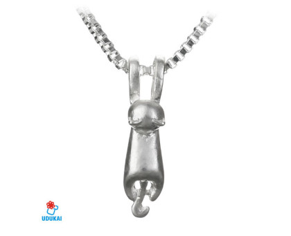 Kaklo pakabukas matinis sidabrinis Katinas; 20x5mm