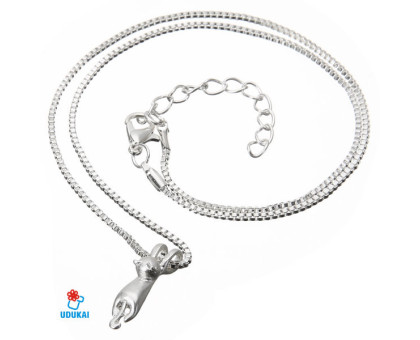 Kaklo pakabukas matinis sidabrinis Katinas; 20x5mm