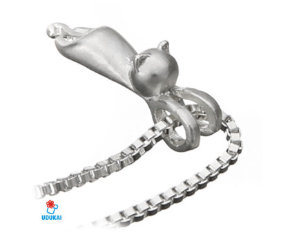 Kaklo pakabukas matinis sidabrinis Katinas; 20x5mm