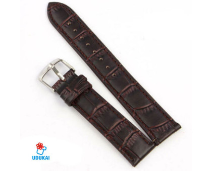 Laikrodžio dirželis Croco rudas; 20mm