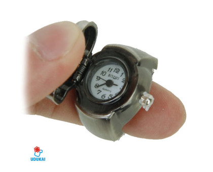 Laikrodis žiedas Kaukolė; kvarcinis