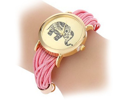 Laikrodis Drambliukas Rožinis; kvarcinis