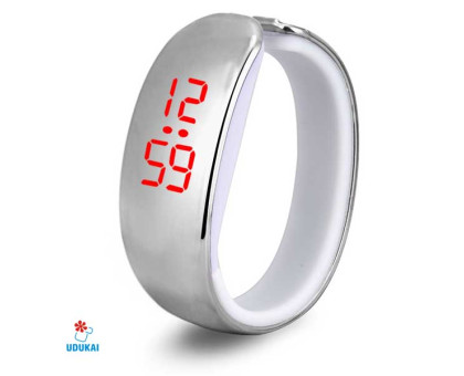 Laikrodis apyrankė Mirror Silver White; LED