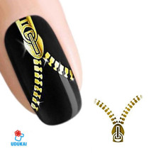 Lipdukai nagams Užtrauktukas 3D auksinis