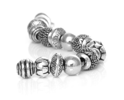 Karoliukas akrilinis Silver-B1923; 4.6/14mm