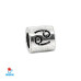 Karoliukas metalinis tunelis zodiako ženklas Vėžys; 8x11mm