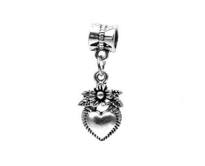 Karoliukas metalinis Širdis 8023; 4.5/18x12mm