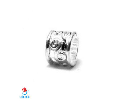 Karoliukas metalinis sidabruotas Tunelis 09523; 5.4/9x7mm