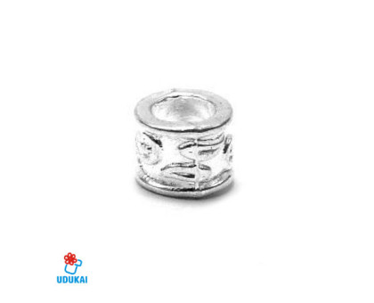 Karoliukas metalinis sidabruotas Tunelis 09523; 5.4/9x7mm