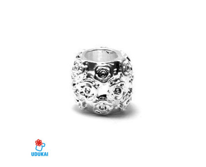 Karoliukas metalinis sidabruotas Tunelis 09935; 4.6/9x10mm