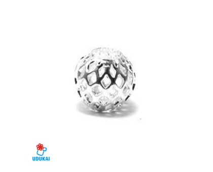 Karoliukas metalinis sidabruotas Tunelis 26698; 4.5/9x10mm