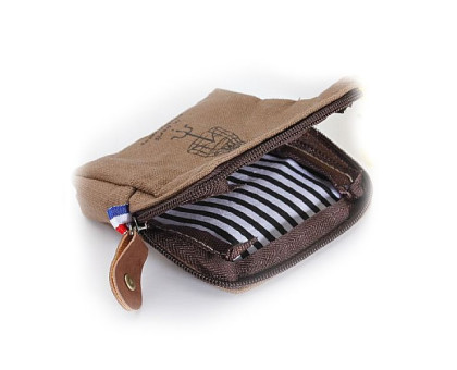 Medžiaginė piniginė Paryžius balta; 7x9cm