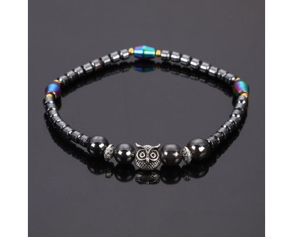 Apyrankė Owl Hematite; 20-22cm