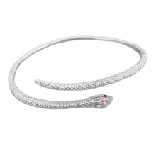 Apyrankė Gyvatė raudonom akytėm sidabro spalvos; pritaikomo dydžio