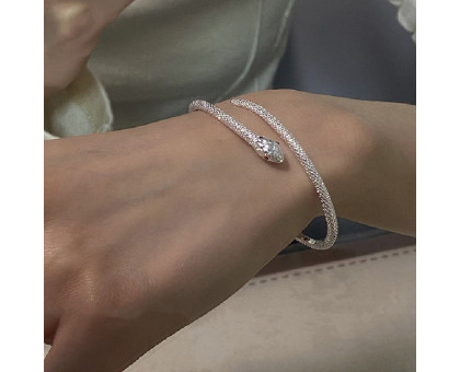 Apyrankė Gyvatė raudonom akytėm sidabro spalvos; pritaikomo dydžio