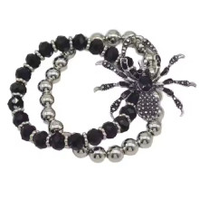 Apyrankė Spider Silver Black; 16-18cm