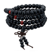 Apyrankė Wood 108 karoliukai Black; 18-19cm