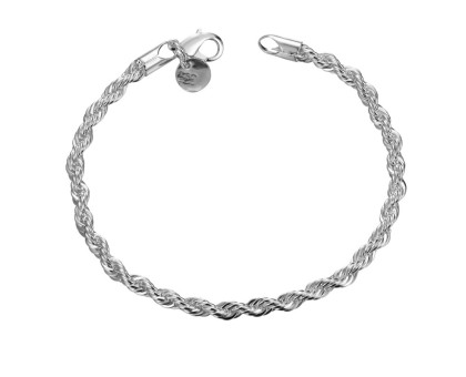 Apyrankė Twisted sidabro spalvos; 19.5cm, 21.5cm