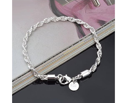 Apyrankė Twisted sidabro spalvos; 19.5cm, 21.5cm