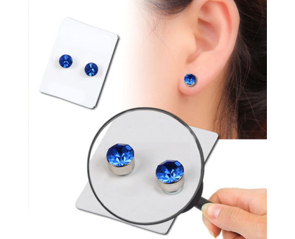 Auskarai magnetiniai Magnet Blue, 2vnt; 5mm, 6mm, 7mm