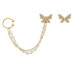 Auskarai Romantic Butterfly Gold; 2vnt