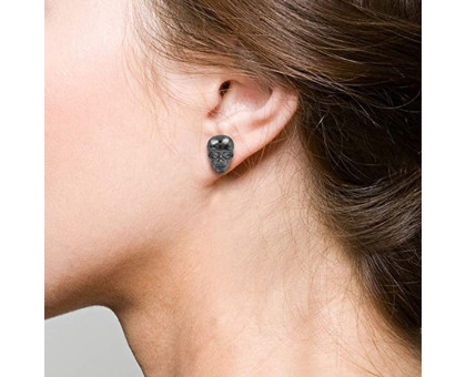 Auskarai Kaukolės Juodos; 2vnt