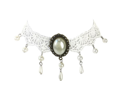 Kaklo juostelė Choker White 086; 2.5cm