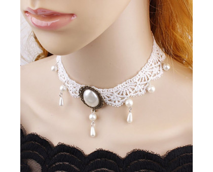 Kaklo juostelė Choker White 086; 2.5cm