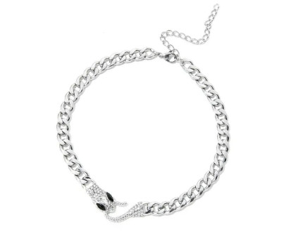 Grandinė kaklo papuošalas Gyvatė Silver sidabro spalvos; 34-41cm