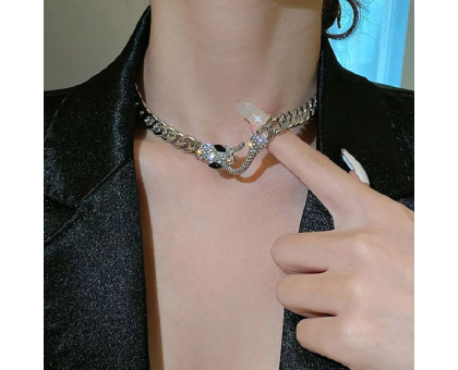 Grandinė kaklo papuošalas Gyvatė Silver sidabro spalvos; 34-41cm