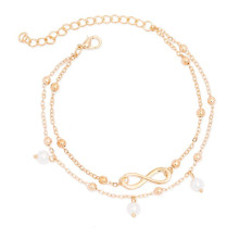 Kojos papuošalas grandinėlė Infinity Gold; 25cm