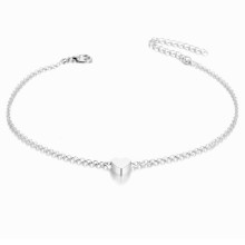 Kojos papuošalas grandinėlė Mini Heart Silver; 29cm
