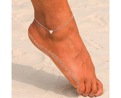 Kojos papuošalas grandinėlė Mini Heart Silver; 29cm