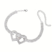 Kojos papuošalas grandinėlė Heart Duo Silver; 17-30cm