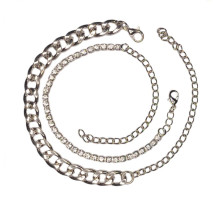 Kojos papuošalas grandinėlės Ladder Silver Double; 21-31cm