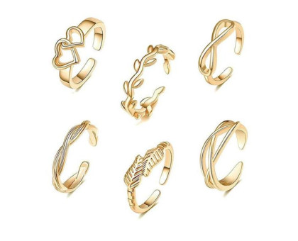 Žiedas kojos pirštų Summer Sand gold 01, 6vnt; 12-16 pritaikomo dydžio