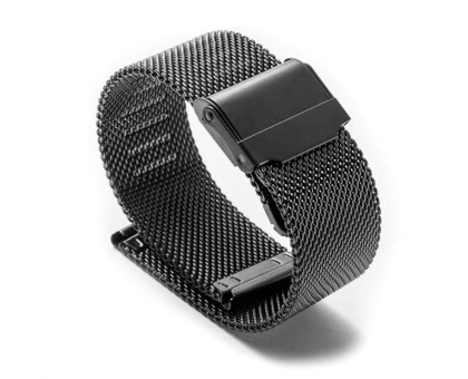 Laikrodžio dirželis Steel Black juodos spalvos; 18mm, 20mm, 22mm