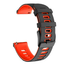 Laikrodžio dirželis Silico Black Red; 22mm