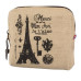 Medžiaginė piniginė Paryžius gelsva; 7x9cm