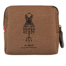 Medžiaginė piniginė Paryžius ruda; 7x9cm