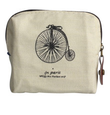 Medžiaginė piniginė Paryžius balta; 7x9cm