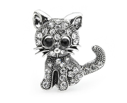 Segė Kačiukas sidabro spalvos; 3.3x2.4cm